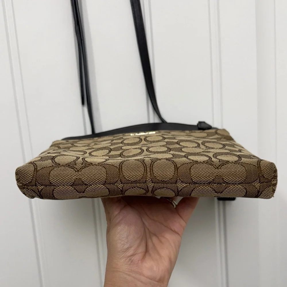 Coach Tan and Brown Signature Crossbody Bag - Picture 8 of 8
